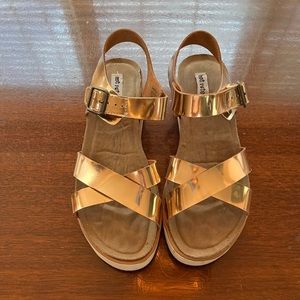 “Not Rated” rose gold sandals